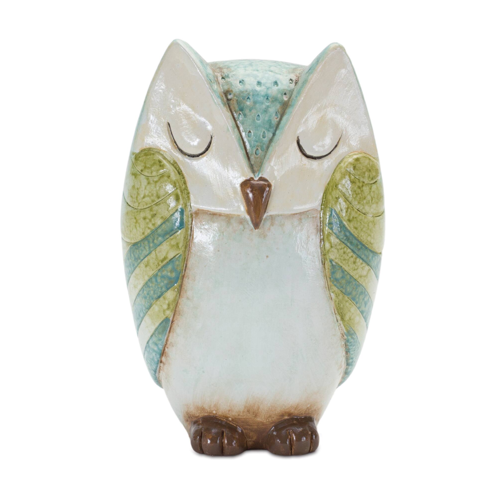 Terra Cotta Owl Figurine Set
